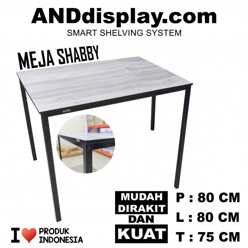 MEJA SHABBY 80 X 80 CM